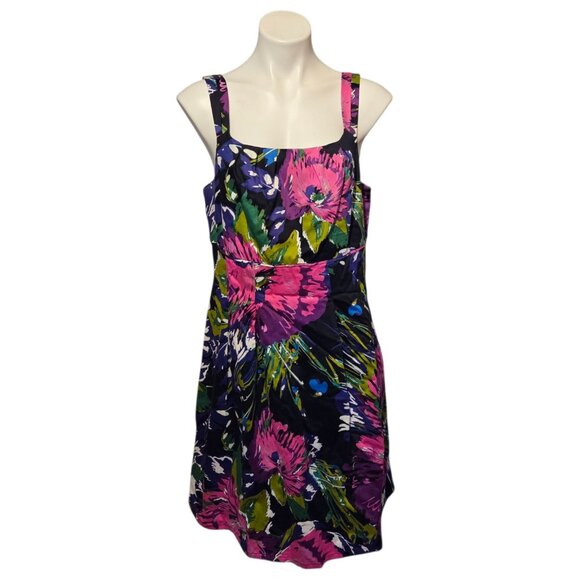 Lane Bryant Size 14 Floral Fit & Flare Dress Colorful Spring Summer Coquette - Picture 1 of 5